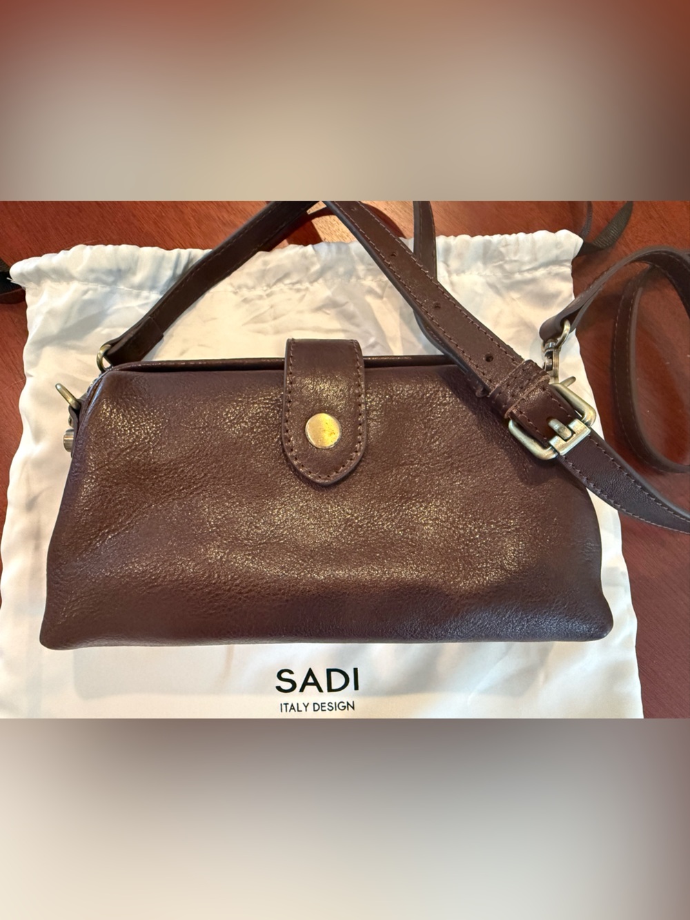 Brown Leather Crossbody Bag, NWOT, all leather.